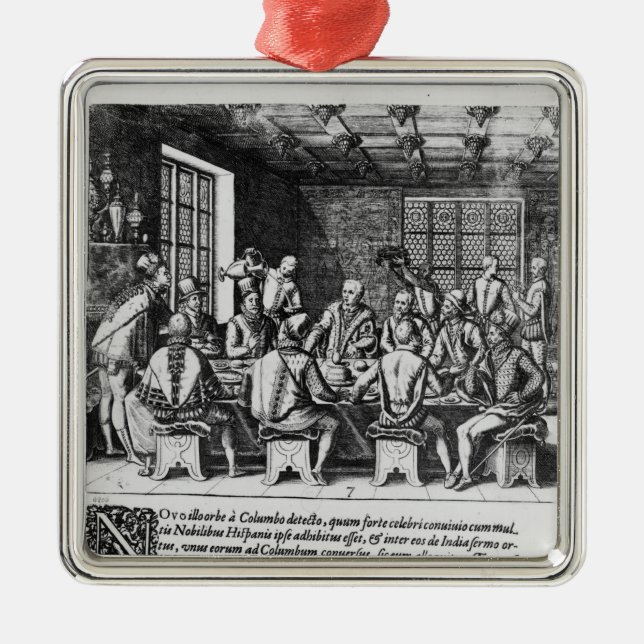Adorno Metálico La historia del huevo de Cristóbal Colón (Frente)