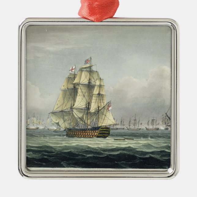 Adorno Metálico La HMS Victory que navegaba para la línea francesa (Frente)
