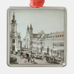 Adorno Metálico La iglesia parroquial y el cementerio de Fauxbourg