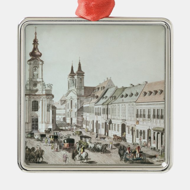 Adorno Metálico La iglesia parroquial y el cementerio de Fauxbourg (Frente)