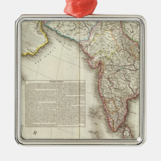 Adorno Metálico La India y mapa grabado Asia