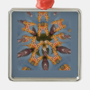 Adorno Metálico La jirafa de Kaleidoscope Mandala: Resumen de arte