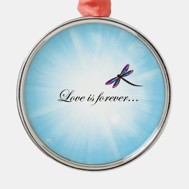 Adorno Metálico La libélula "AMOR es Forever " (Frente)