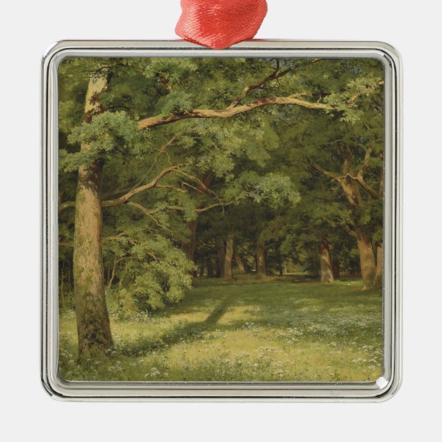 Adorno Metálico La limpieza forestal (paisaje de Woodland) (Frente)