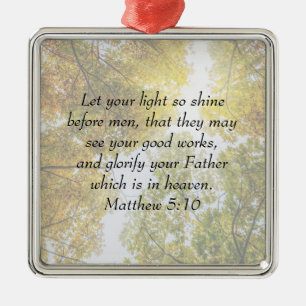 Adorno Metálico La luz del sol a través del verso de la Biblia de 