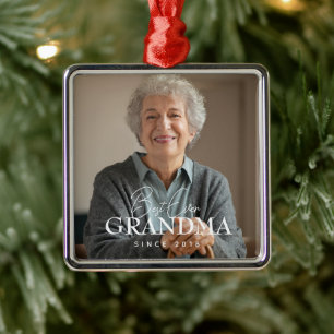 Adorno Metálico La Mejor Abuela Desde 20XX Foto Sencilla y Elegant