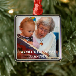 Adorno Metálico La mejor foto de una abuela del mundo crea la tuya