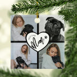 Adorno Metálico La mejor madre del perro | COLLAGE DE FOTOS<br><div class="desc">Nada dice 'BEST DOG MOM' como este impresionante collage de fotos de Navidad. Elige cuatro de tus fotos favoritas de perro y personaliza este toque único. Colores,  estilos de fuente,  todo depende de ti. Un perfecto pastor de medias que seguramente le recordará a su peluda amiga todos los Navidades.</div>