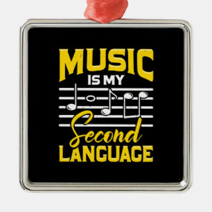 Adorno Metálico La música del profesor es mi segundo idioma