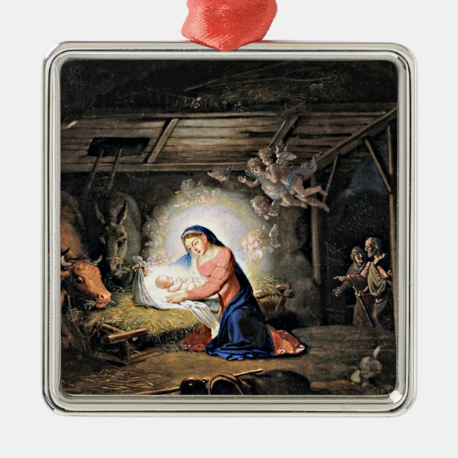 Adorno Metálico La Natividad de Cristo - Vladimir Borovikovsky (Frente)