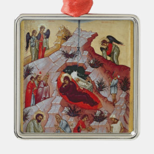 Adorno Metálico La natividad, icono ruso, siglo XVI