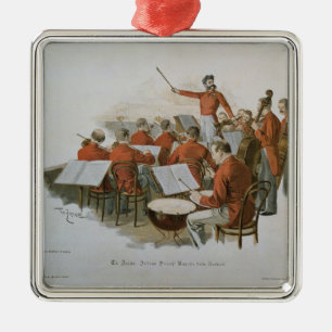 Adorno Metálico La orquesta de Juan Strauss en una bola de la