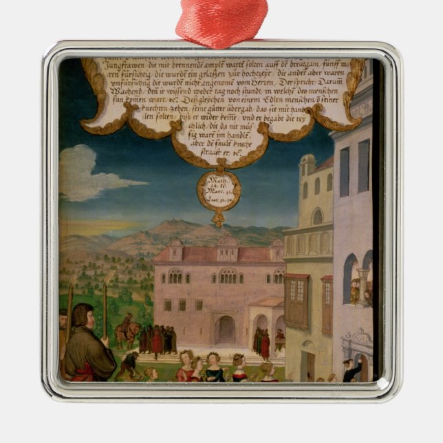 Adorno Metálico La parábola de las vírgenes sabias y absurdas (Frente)