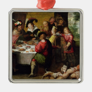 Adorno Metálico La parábola del hombre rico y del Lazarus