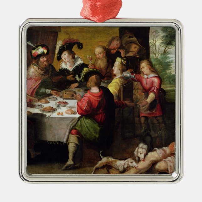 Adorno Metálico La parábola del hombre rico y del Lazarus (Frente)