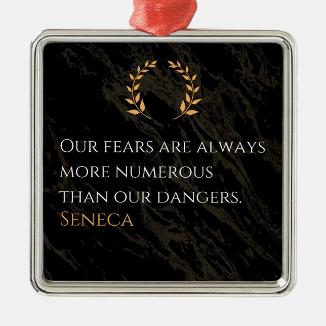 Adorno Metálico La percepción de Séneca: miedo comparado con pelig (Frente)