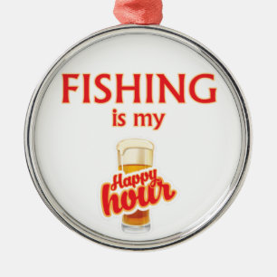 Adorno Metálico La pesca es mi hora feliz