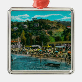 Adorno Metálico La playa de baño en Avalon, isla de Catalina