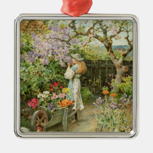 Adorno Metálico La primavera florece, de las peras Annual, 1902