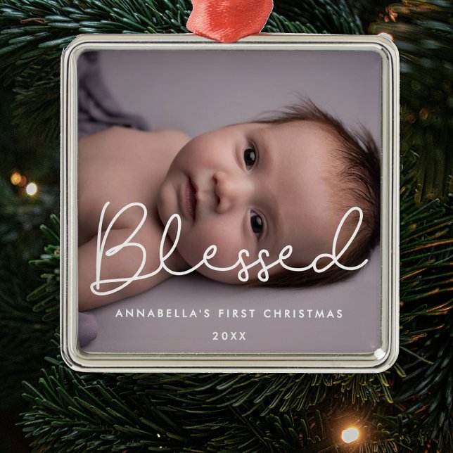 Adorno Metálico La primera foto de Navidad de Blessed Baby (Subido por el creador)