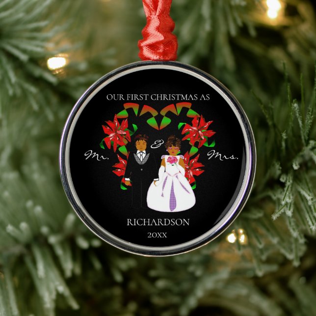 Adorno Metálico La primera Navidad afroamericana como Sr. y Sra. R (Árbol)