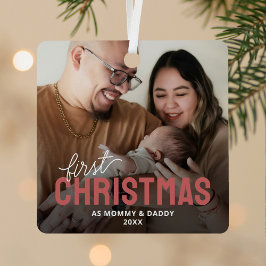 Adorno Metálico La primera Navidad de los nuevos padres Foto