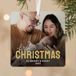 Adorno Metálico La primera Navidad de los nuevos padres Foto