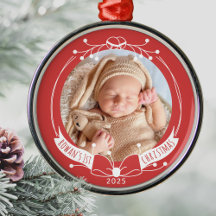 La primera Navidad del bebé con nombre y año perso