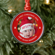 La primera Navidad del bebé Foto Recuerdos persona