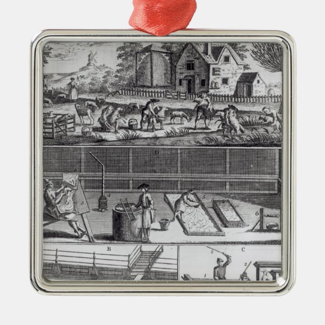 Adorno Metálico La primera placa de la fabricación de lana (Frente)