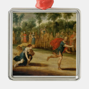Adorno Metálico La raza de Atalanta y de Hippomenes (aceite en el