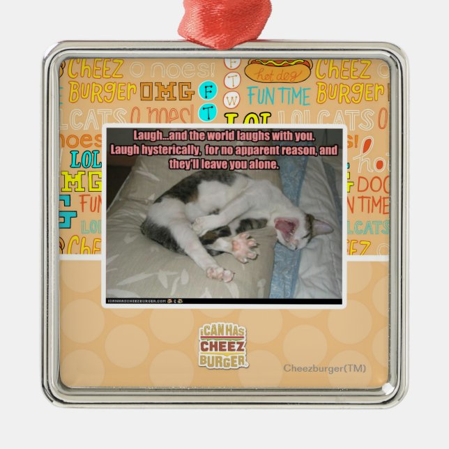 Adorno Metálico La risa y el mundo ríe con usted (Frente)