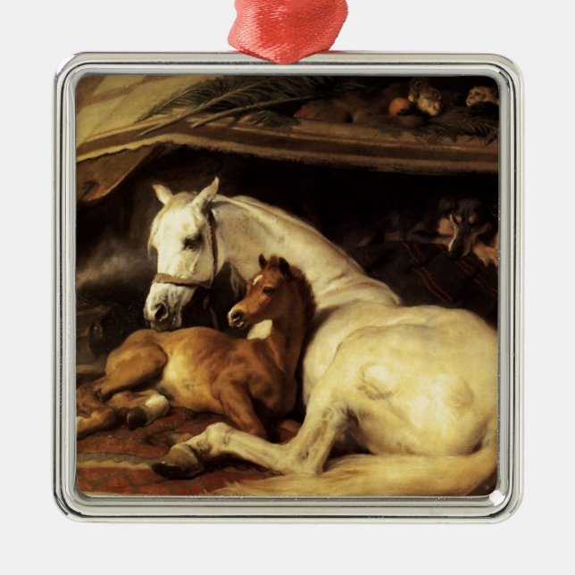 ADORNO METÁLICO LA TIENDA ÁRABE CON CABALLOS Y OTROS ANIMALES (Frente)