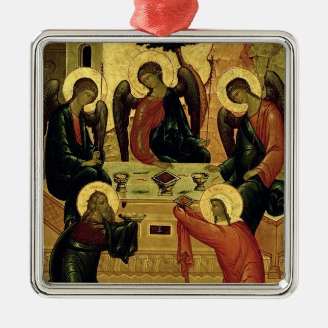 Adorno Metálico La trinidad santa, escuela de Novgorod, siglo XV (Frente)