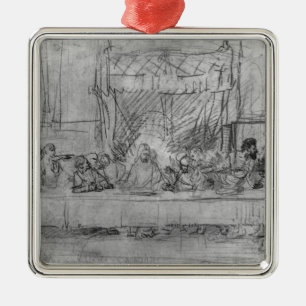 Adorno Metálico La última cena, después del fresco por Leonardo