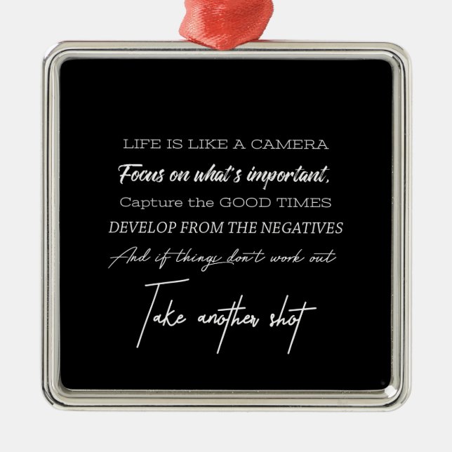 Adorno Metálico la vida es como una cámara (Frente)