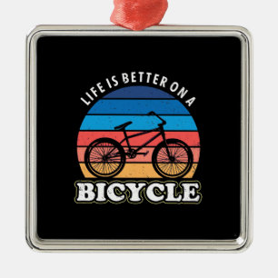 Adorno Metálico La Vida Es Mejor En Bicicleta