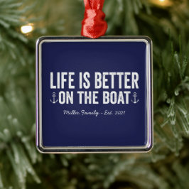 Adorno Metálico La vida es mejor en el nombre del barco | Armada