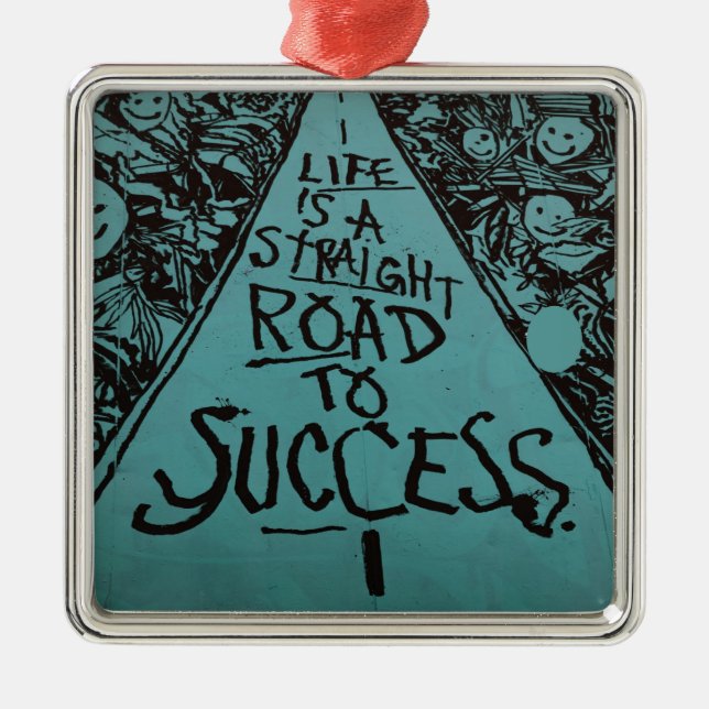 Adorno Metálico la vida es un camino directo al éxito (Frente)