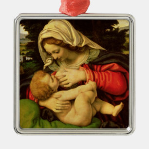 Adorno Metálico La Virgen del amortiguador verde, 1507-10