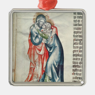 Adorno Metálico La Virgen y el Cristo, de la pasión de