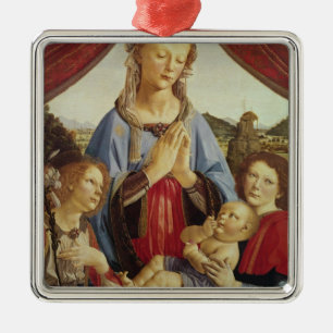 Adorno Metálico La Virgen y el niño con dos ángeles, c.1470