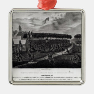 Adorno Metálico La vista del gran tratado celebró en la pradera d