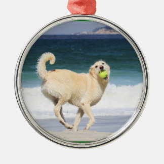 Adorno Metálico Labradoodle - día feliz en la playa