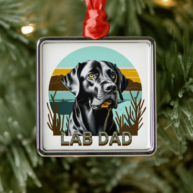 Adorno Metálico Labrador negro | Lab Dad (Árbol)