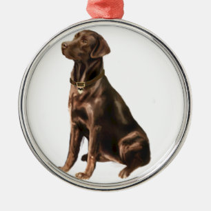 Adorno Metálico Labrador Recuperador - Chocolate 1