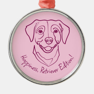 Adorno Metálico Labrador Retriever. ¡Felicidad, Edición Retriever!