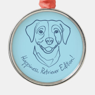 Adorno Metálico Labrador Retriever. ¡Felicidad, Edición Retriever!