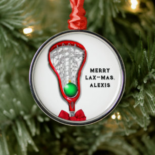 Adorno Metálico Lacrosse Femenino Navidad