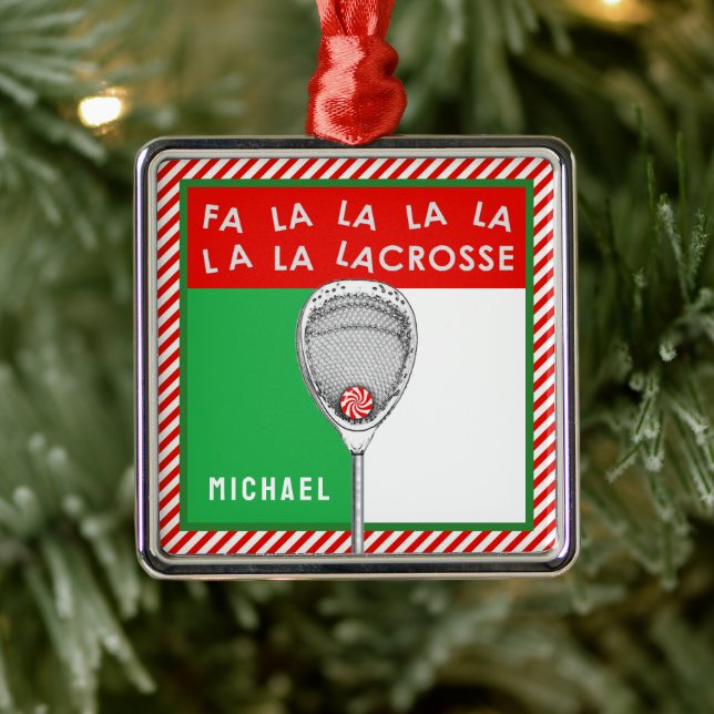 Adorno Metálico Lacrosse Goalie Holiday Gift (Árbol)